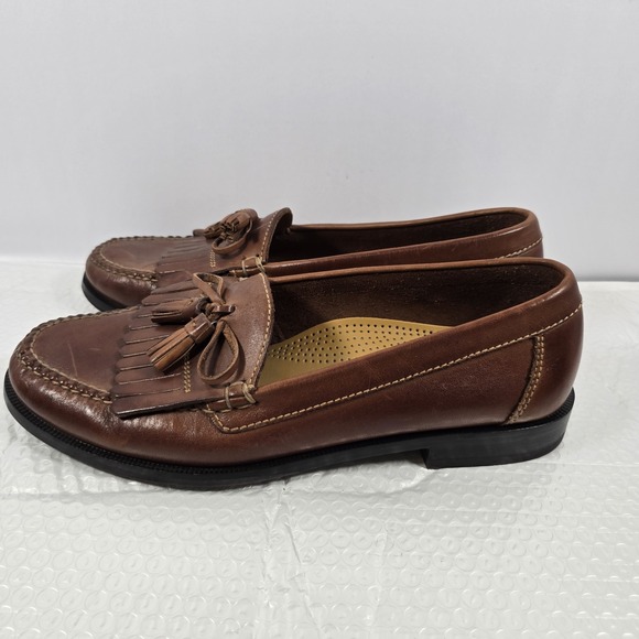 Cole Haan Men 11M Brown Leather Classic Comfort Dress SlipOn Tassel Fringe Shoe - Picture 3 of 10